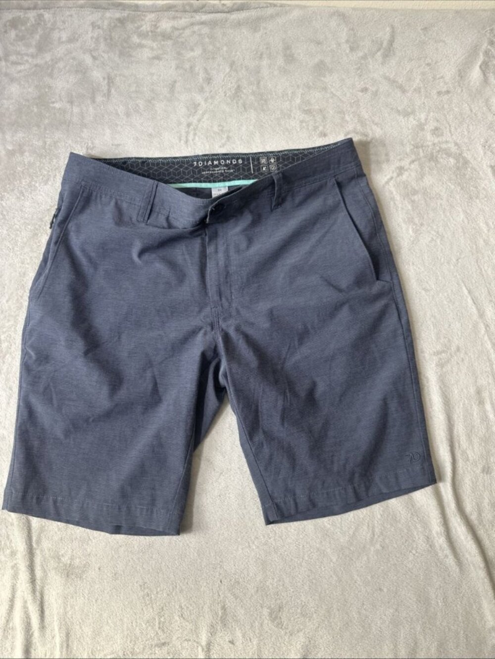 7 Diamonds men’s performance shorts 34 blue golf casual stretch